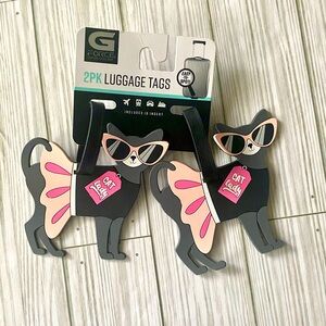 G FORCE Set of 2 Kitty Cats CAT LADY Luggage Tags